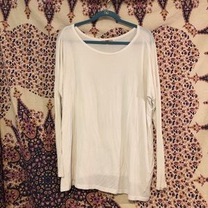 White Long Sleeve Piko Tee